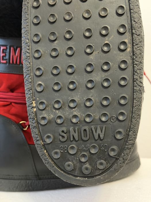 Love Moschino Moon Boots Roșu catifea negru mărimea 38-40