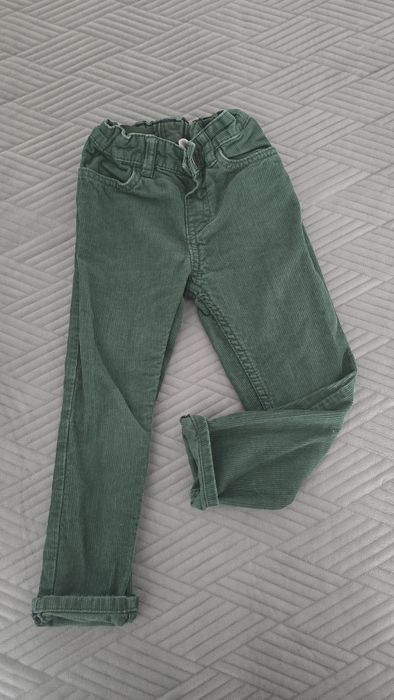 Pantaloni H&M Slim Fit velur verde