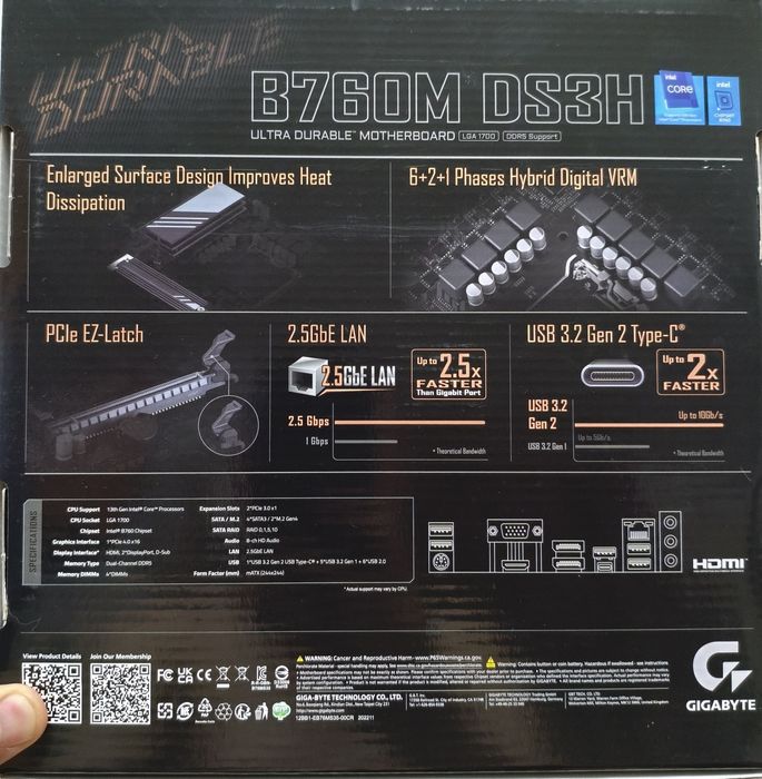 Продам игровую плату Gigabyte B760 DDR5