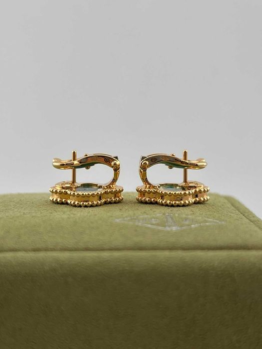 Серьги малахит Van Cleef