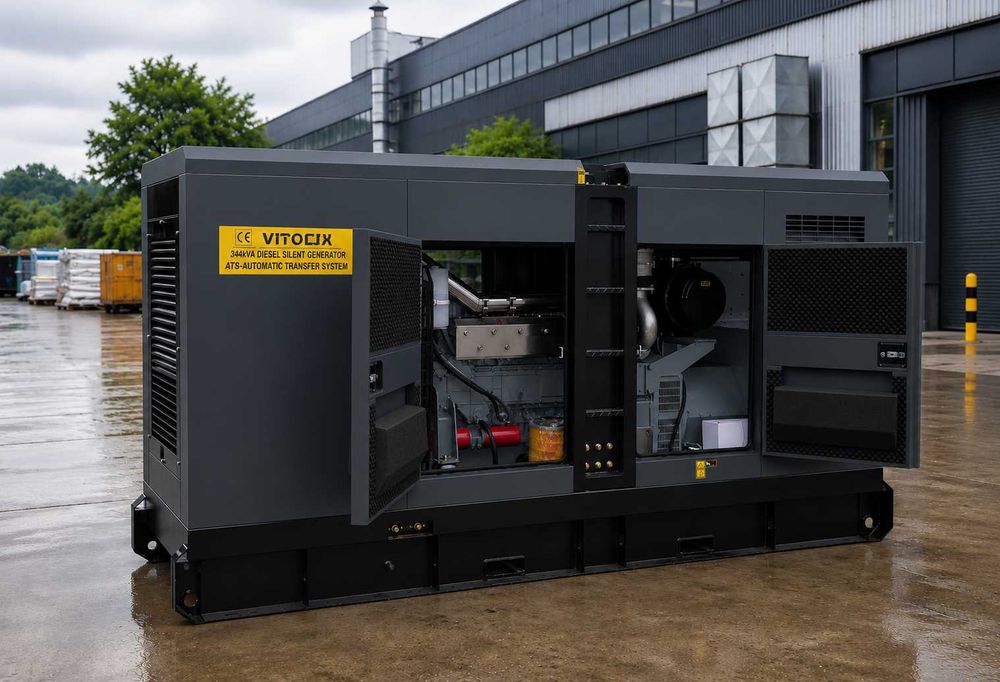 344 KVA/275 KW Шумозаглушени Трифазни Дизелови Генератори с Автоматика