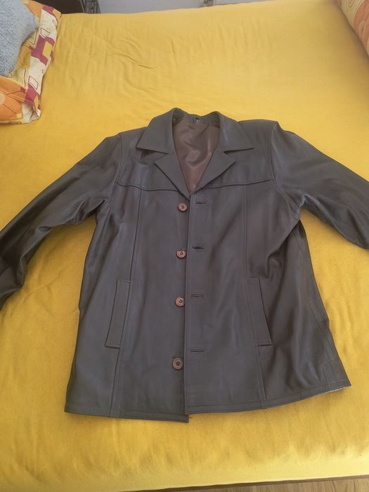 Geacă de piele maro bărbați mărimea L