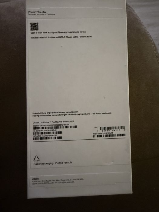 Iphone 17 pro max 1TB