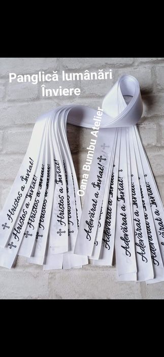 Panglica satinata pentru lumanari preot Paste 10 lei buc