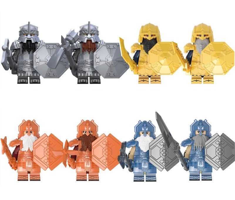 Set 8 Minifigurine tip Lego Lord of the Rings Dwarven Army 4 culori