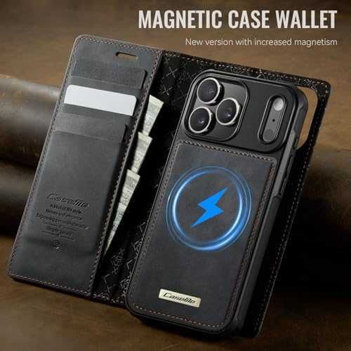 Нов iPhone 17 Pro Max PU кожен флип калъф карти RFID стойка кейс Айфон