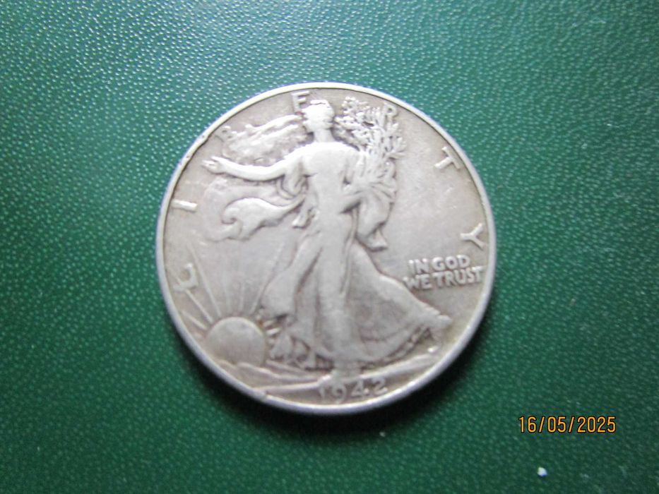 Половин долар, САЩ, 1942 г. сребро, рядка