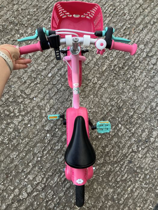 Детски велосипед B'TWIN 14" Decathlon – като нов, с кошница и звънец