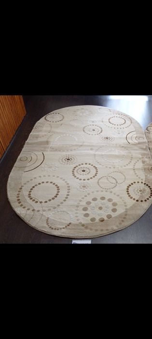 Covor living oval crem