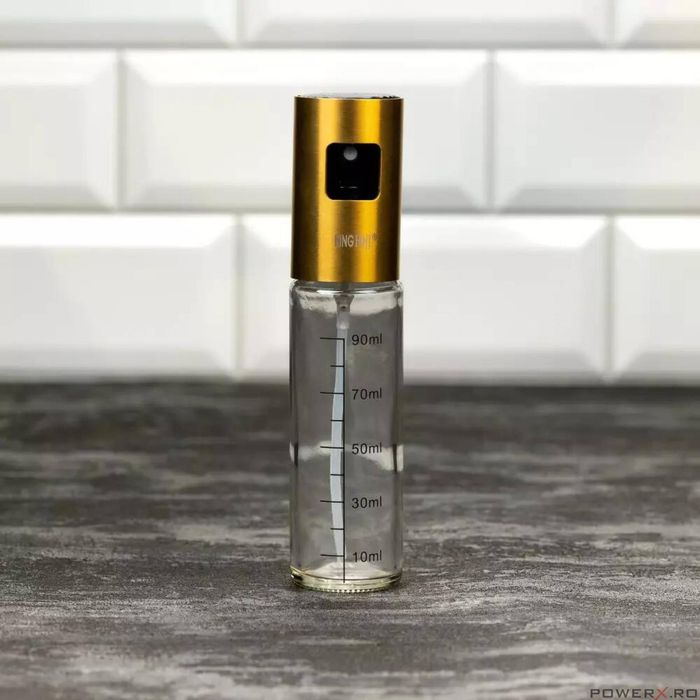 Pulverizator pentru ulei si otet, cu capac auriu, 100 ml, KINGHoff
