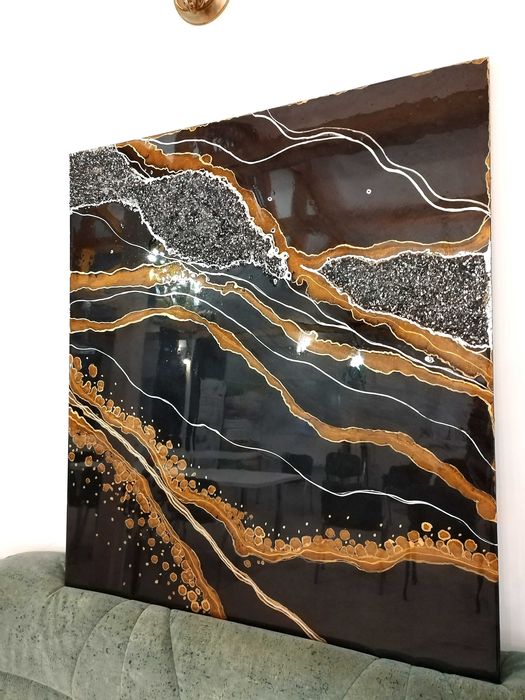 Flux de aur- Tablou din rasina epoxidica