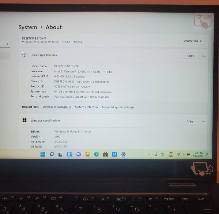 Laptop 2 in 1 ASUS VivoBook Go 14 Flip TP1400KA ,nou la  cutie