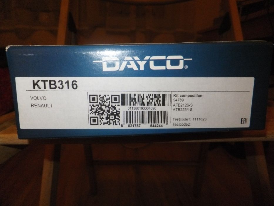DAYCO KTB316  комплект ангренажен ремък за RENAULT и VOLVO