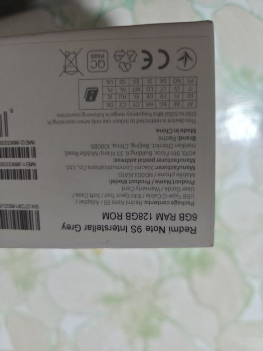 Redmi note 9s  128 gb