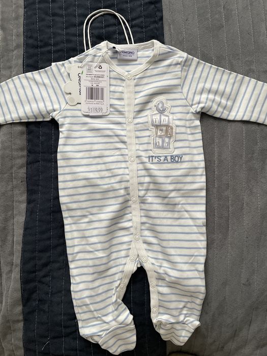 Set cadou pijamale salopeta cu picior Primigi, 6 luni, noi