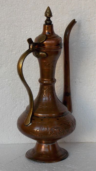 vas vechi 28 cm cupru bronz lucrat manual antichitati arta statueta