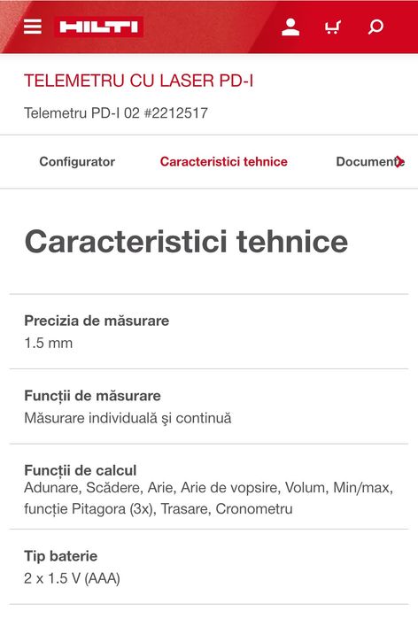 Telemetru hilti laser PD-I 01
