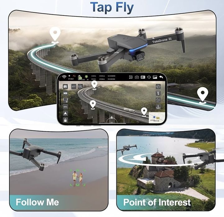 НОВО!!! Професионален дрон TolaDrone 31 с автоматично връщане, 4K, GPS
