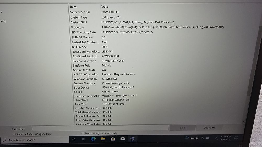 Lenovo T14 gen 2i I7