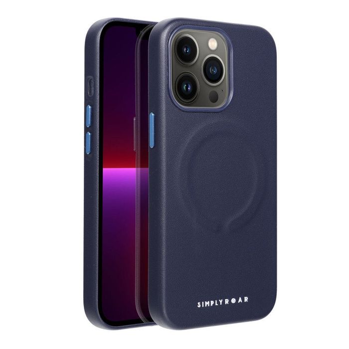 Roar Leather Mag Case кожен кейс за iPhone, син