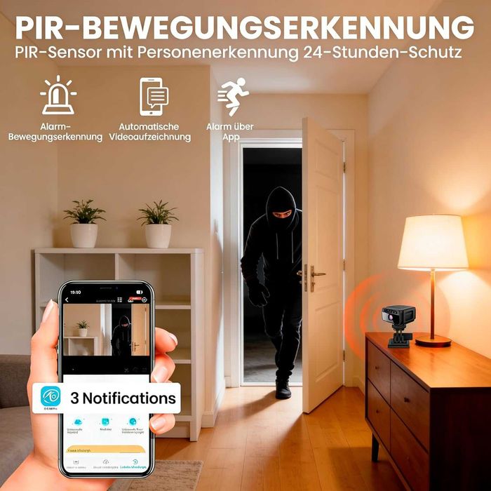 Mini Camera WiFi 4K - 38 x 51 x 38 mm