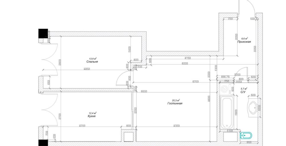Срочно 2х ком 64м2 Коробка ЖК City Life Piramit Tower