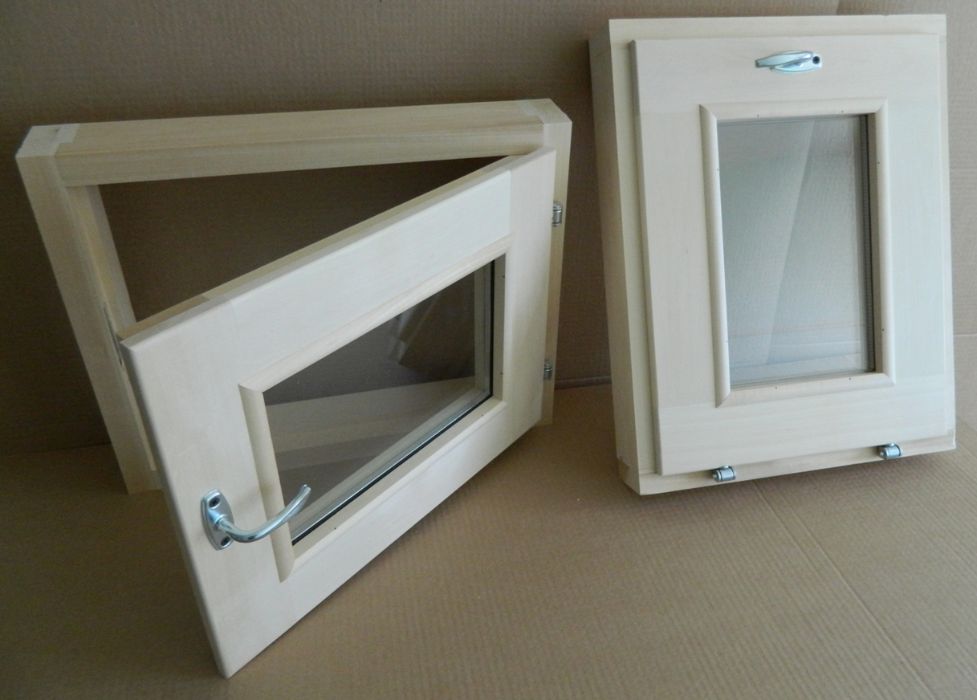 Форточка деревянная из липы для бани