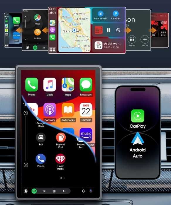 Универсална 8-инчова мултимедия Android с въртящ се екран