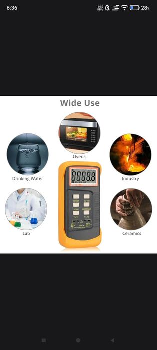 Многофункциональный термометр с термопарой K типа