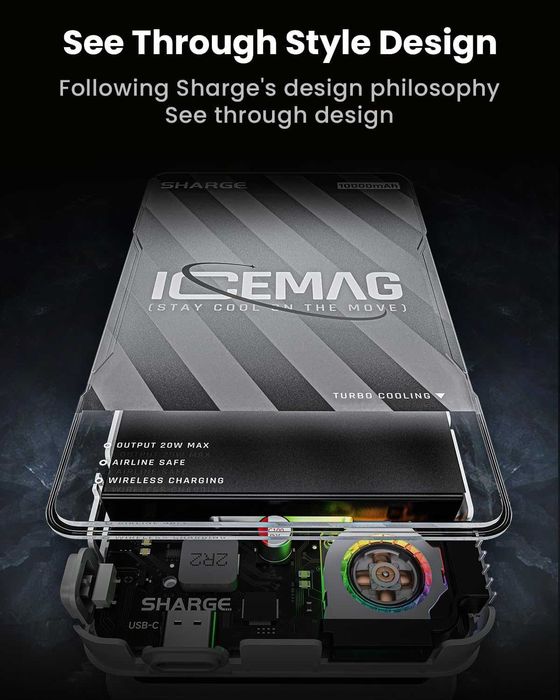 Магнитна външна батерия SHARGE ICEMAG 10000mAh