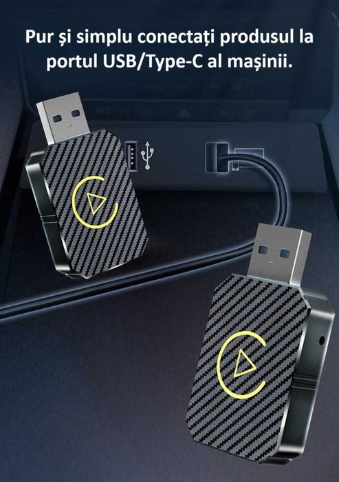 Adaptor Wireless Android Auto/Apple Carplay ZYTEQ® Q1M Universal, Nou