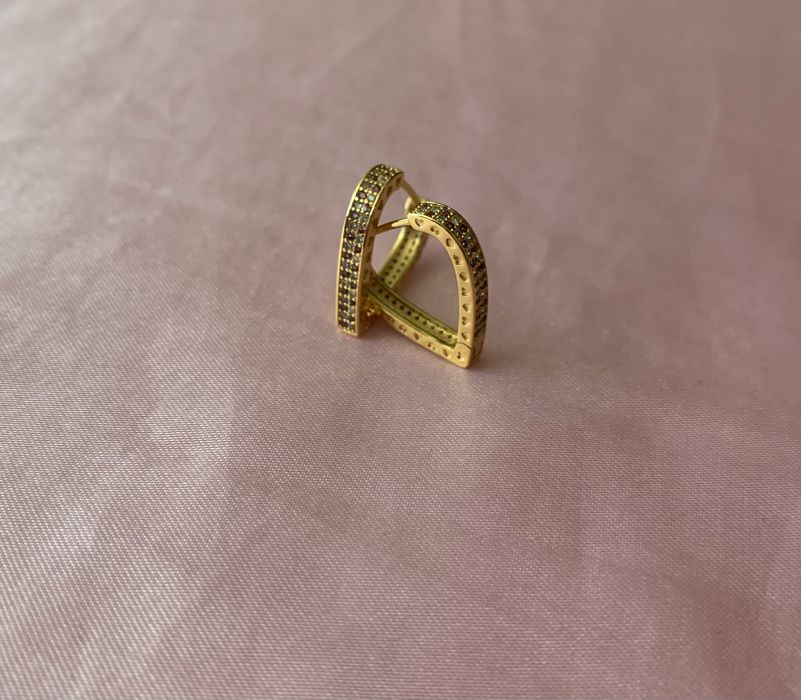 Сребърни обеци с печат S925, позлатени,златно покритие