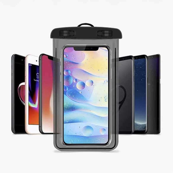 Водоустойчив калъф за телефон до 7 инча – черен