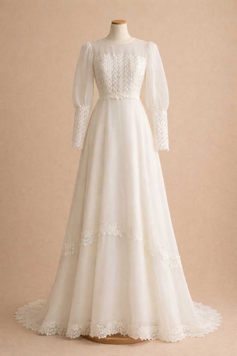 Rochie de mireasă vintage, XS, model unicat