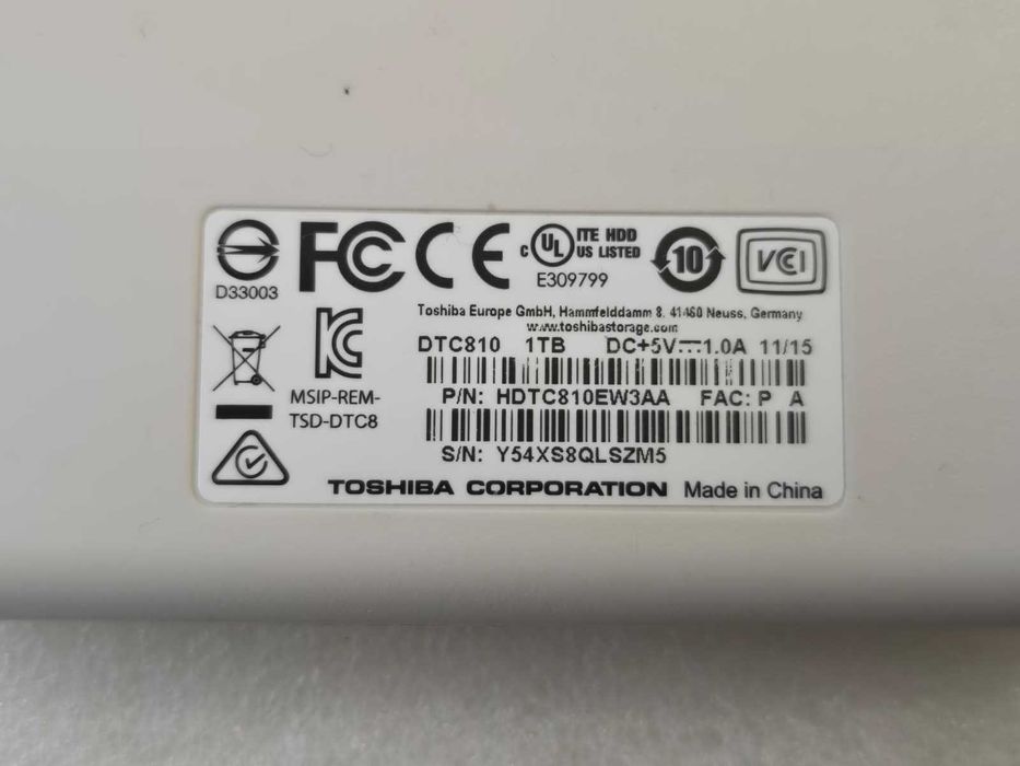 Hard disk extern Toshiba Canvio Connect II 1TB, USB 3.0, Alb (Model DTC810)