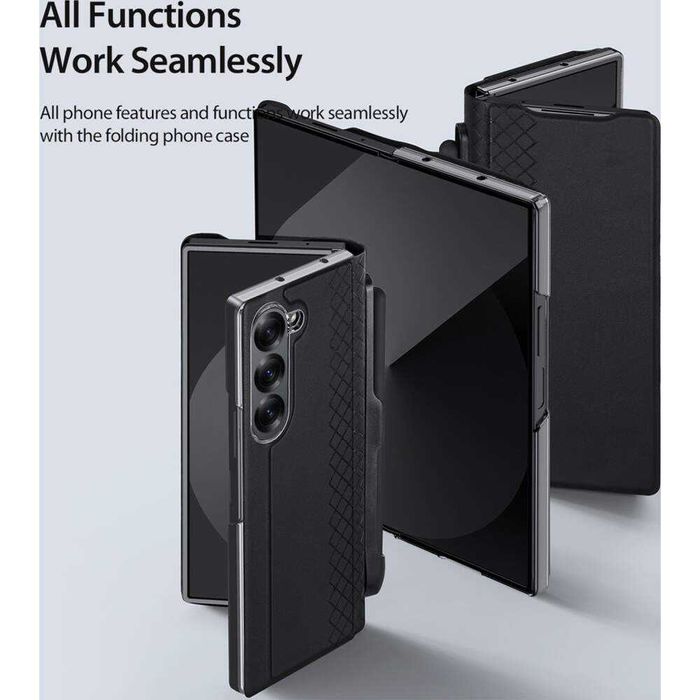 Husa premium flip piele+Folie SAMSUNG Galaxy Z Fold6 5G modele diferi