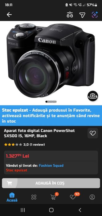 Aparat foto Canon Power Shot SX500