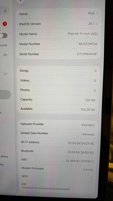 Apple iPad 11, 128GB, Wi-Fi, Space Gray с гаранция