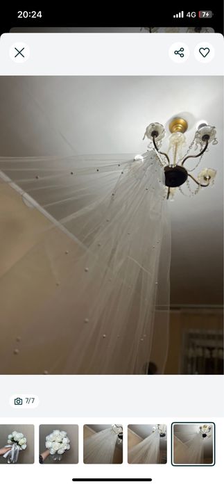 Свадебный букет и фата