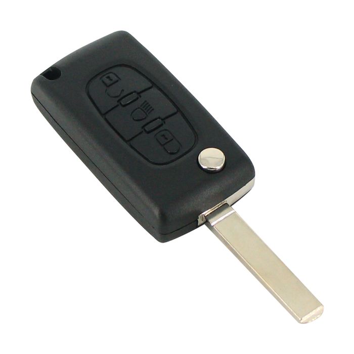 Carcasa cheie tip briceag Peugeot 307, 3 butoane, lama VA2-SH3 Light, cu suport baterie
