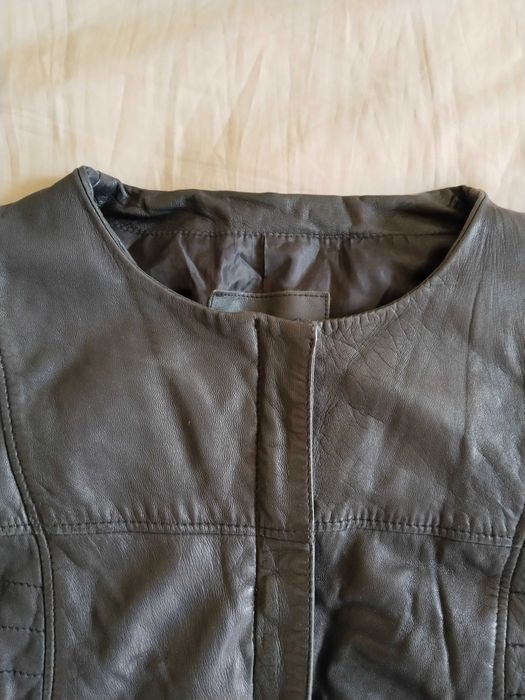 Кожаная куртка Манго XS (Mango)