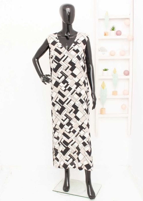 J.LINDEBERG дамска дълга рокля от коприна монохром принт 38 S