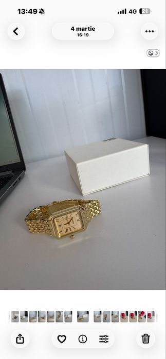 Ceas dama fossil auriu