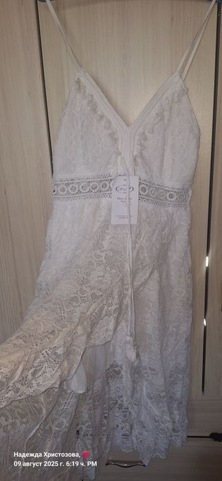 Памучна дантелена рокля М/Л размер