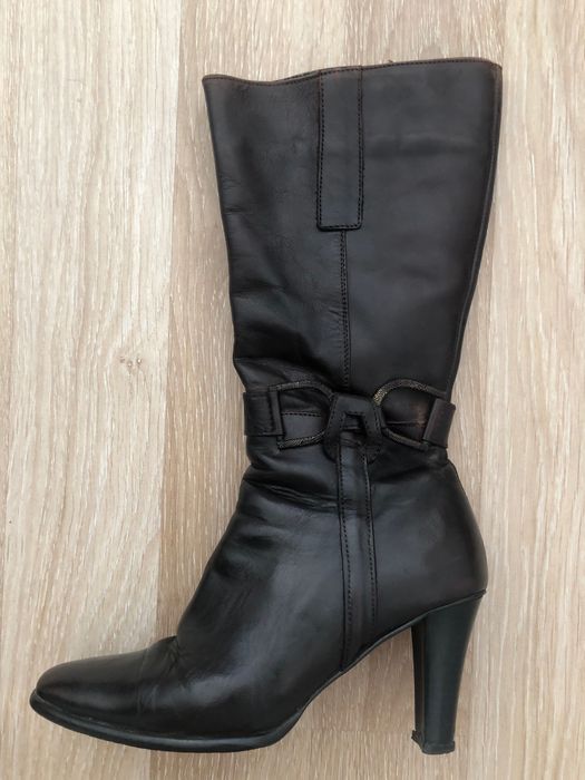 Cizme maro din piele mărime 38