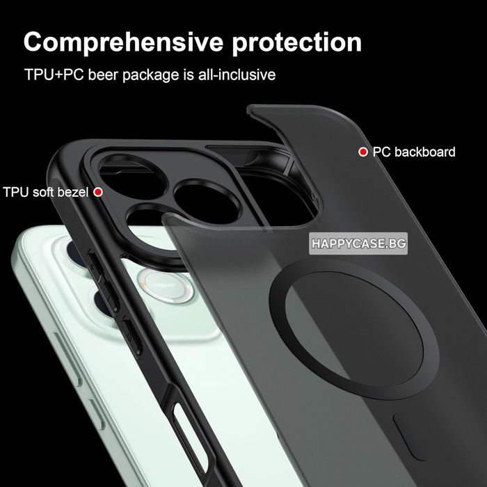 Honor 600 Pro / 600 / 600 Lite / FROSTED MAGSAFE Матов кейс гръб