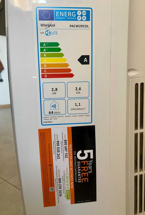 Мобилен Климатик Whirlpool с дистанционно