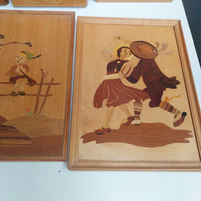 НАЙ ДОБРАТА ОФЕРТА Стари картини ,инкрустация ,дърво "Intarsien Bild"