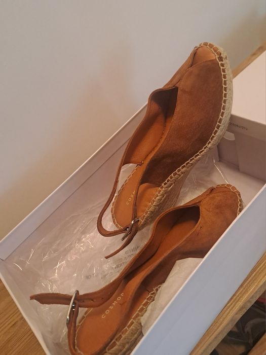Sandale Cosmoparis noi piele intoarsa