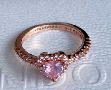 Set Pandora argint 925 inima roz rose gold cercei colier inel cutie
